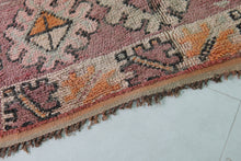 Handmade wool berber runner rug 5x12 feet - Pink moroccan tribal design -