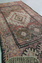 Handmade wool berber runner rug 5x12 feet - Pink moroccan tribal design -