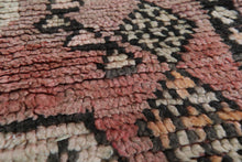 Handmade wool berber runner rug 5x12 feet - Pink moroccan tribal design -