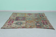Colorful Berber wool rug 5x6 feet - Handmade Moroccan tribal rug -