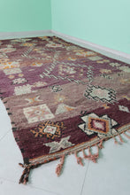 Vintage moroccan rug 5.9 x 12.4 feet - Handmade berber wool rug