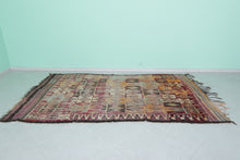 Vintage multicolor moroccan rug 5x10 ft - Handmade bohemian berber wool area rug -
