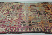 Vintage multicolor moroccan rug 5x10 ft - Handmade bohemian berber wool area rug -