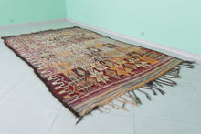 Vintage multicolor moroccan rug 5x10 ft - Handmade bohemian berber wool area rug -