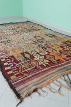 Vintage multicolor moroccan rug 5x10 ft - Handmade bohemian berber wool area rug -