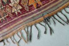 Vintage multicolor moroccan rug 5x10 ft - Handmade bohemian berber wool area rug -