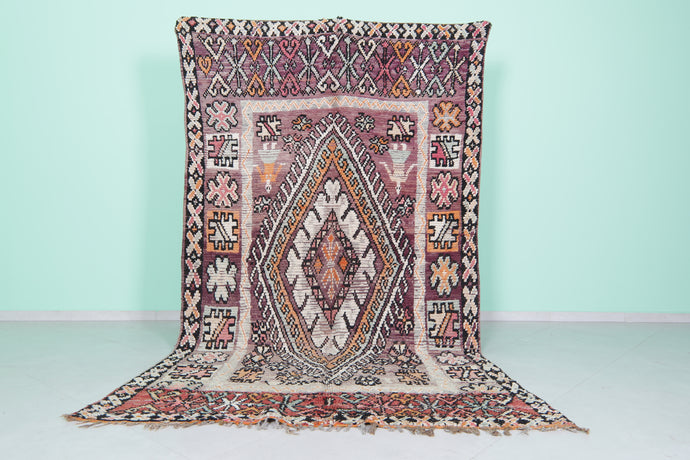 Vintage moroccan rug 5.7 x 10 feet Handmade Berber wool rug -