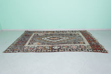 Vintage moroccan rug 5.7 x 10 feet Handmade Berber wool rug -
