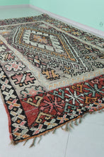 Vintage moroccan rug 5.7 x 10 feet Handmade Berber wool rug -