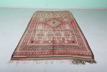 Vintage moroccan rug 5.5 x 9.9 feet - Handmade berber wool rug -