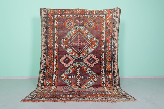 Traditional moroccan rug 6 x 8.4 feet - Handmade vintage tribal wool rug -