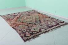 Handmade berber wool rug: 5.8 x 8.1 feet Pink tribal design rug -