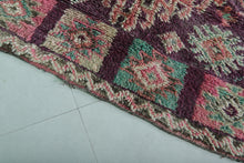 Handmade berber wool rug: 5.8 x 8.1 feet Pink tribal design rug -