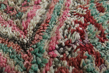 Handmade berber wool rug: 5.8 x 8.1 feet Pink tribal design rug -