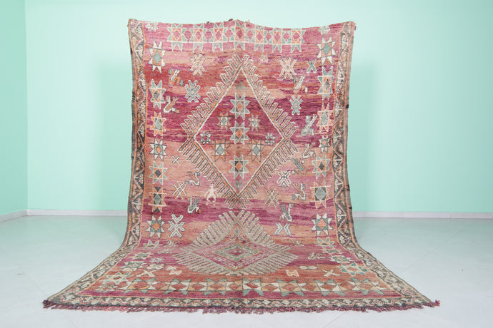 Vintage Moroccan rug 6.5 x 10.1 feet - Handmade wool Berber rug -