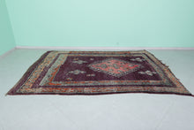 Vintage Moroccan rug 6.3 x 9.6 feet - Handmade wool Berber rug -