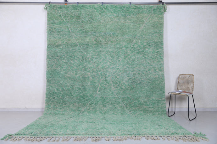 Handmade Beni Ourain Rug - Moroccan Berber Green Wool Carpet