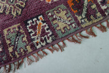 Vintage purple berber rug 4.9 x 10.9 feet - Handwoven Moroccan wool kilim runner