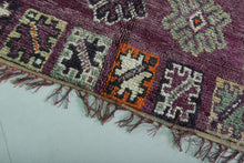 Vintage purple berber rug 4.9 x 10.9 feet - Handwoven Moroccan wool kilim runner