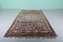 Handmade vintage moroccan rug 6.4 x 10.8 feet - Large wool Berber rug