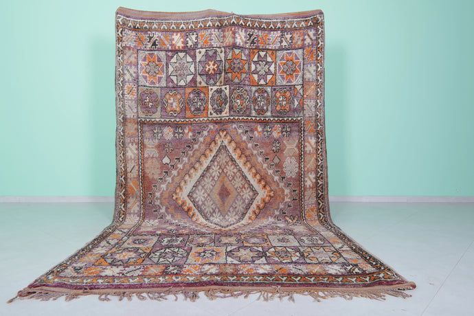 Handmade vintage moroccan rug 6.4 x 10.8 feet - Large wool Berber rug