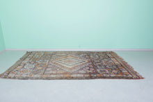Handmade vintage moroccan rug 6.4 x 10.8 feet - Large wool Berber rug