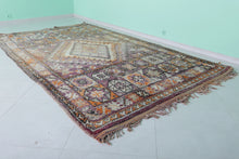 Handmade vintage moroccan rug 6.4 x 10.8 feet - Large wool Berber rug