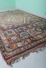 Handmade vintage moroccan rug 6.4 x 10.8 feet - Large wool Berber rug