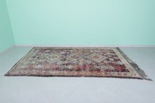 Vintage berber moroccan rug 6.3 x 10.2 feet - Handmade moroccan wool area rug in Plum