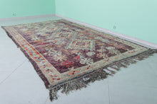 Vintage berber moroccan rug 6.3 x 10.2 feet - Handmade moroccan wool area rug in Plum