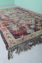 Vintage berber moroccan rug 6.3 x 10.2 feet - Handmade moroccan wool area rug in Plum
