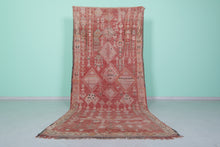 Vintage moroccan runner rug 6.2 x 9 feet  - Handmade berber wool -