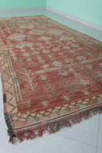 Vintage moroccan runner rug 6.2 x 9 feet  - Handmade berber wool -