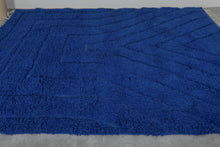 Wool Rug in Deep Royal Blue – Handwoven Abstract Arch Design - Wool Rug