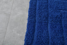 Wool Rug in Deep Royal Blue – Handwoven Abstract Arch Design - Wool Rug