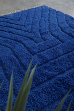 Wool Rug in Deep Royal Blue – Handwoven Abstract Arch Design - Wool Rug