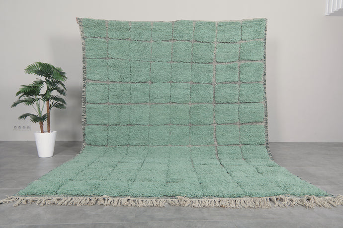 Soft Turquoise Custom Moroccan Rug - Handwoven Berber Carpet