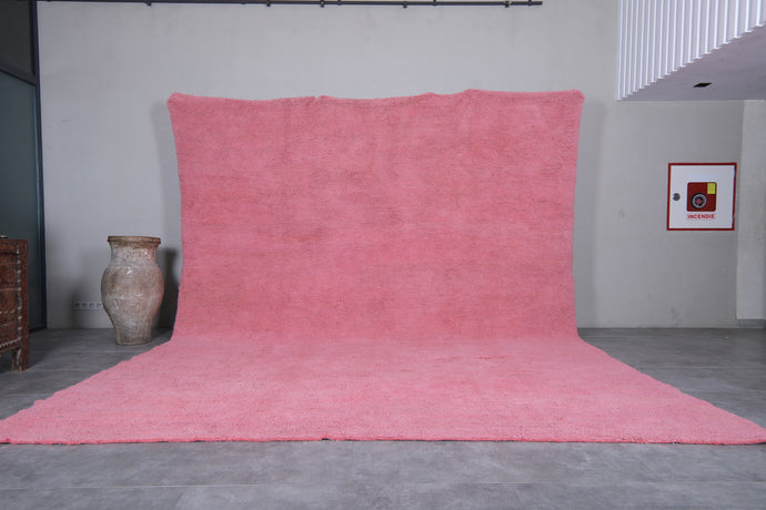 Vibrant Pink Berber Rug - Handmade Moroccan Wool Carpet