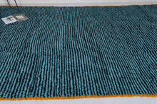 Yellow Border Striped Azilal Rug - Handmade Berber Wool Carpet | Custom Rug