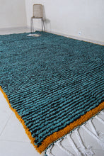 Yellow Border Striped Azilal Rug - Handmade Berber Wool Carpet | Custom Rug