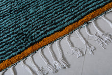 Yellow Border Striped Azilal Rug - Handmade Berber Wool Carpet | Custom Rug