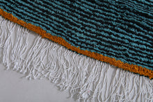 Yellow Border Striped Azilal Rug - Handmade Berber Wool Carpet | Custom Rug