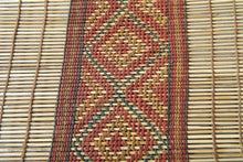 Handwoven Tuareg Mat Rug – Vintage Reed & Leather Tribal Design Custom Size