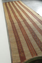 Handwoven Tuareg Mat Rug – Vintage Reed & Leather Tribal Design Custom Size
