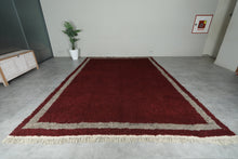 Custom Handmade Moroccan Burgundy Rug
