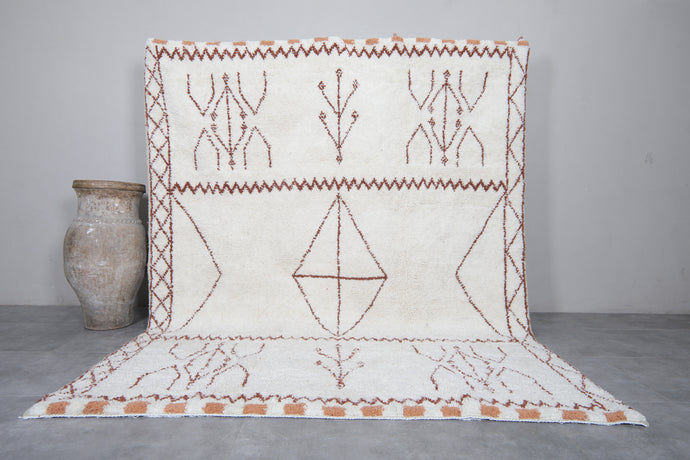 Moroccan Berber Rug - Handwoven Wool Carpet | Custom Bordered Rug