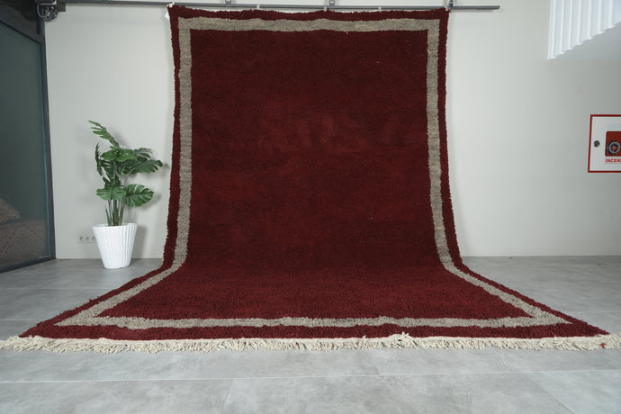 Custom Handmade Moroccan Burgundy Rug
