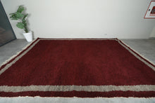 Custom Handmade Moroccan Burgundy Rug