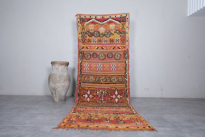 Moroccan Vintage Rug - 4.1 x 11.8 ft | Handwoven Bohemian Carpet