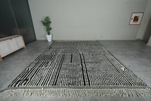 Handwoven Moroccan Rug - Custom Rug - black and white rug